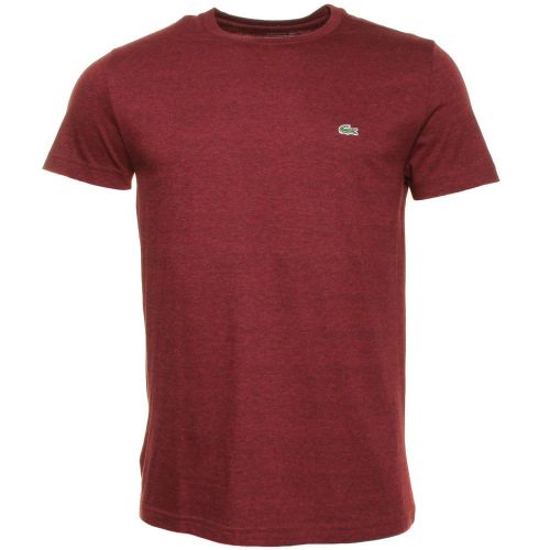Mens Burgundy Classic Crew S/s Tee Shirt 73147 by Lacoste from Hurleys