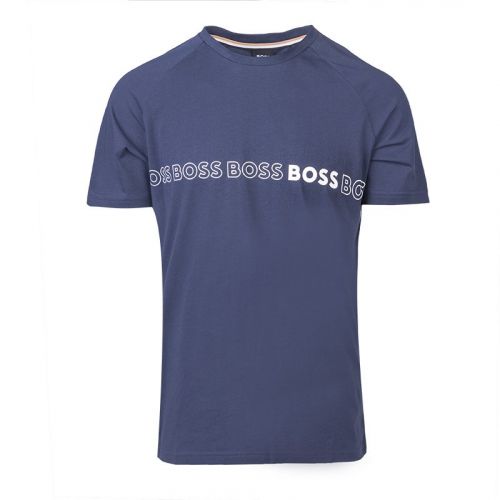 Mens Navy Repeat Logo Beach Slim S/s T-shirt 103827 by BOSS from Hurleys