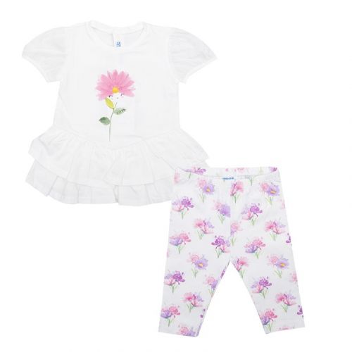 Infant White/Rose Flower Top + Leggings Set 102246 by Mayoral from Hurleys