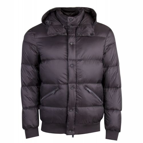 Mens Black Nylon Hooded Puffer Jacket 29178 by Emporio Armani from Hurleys