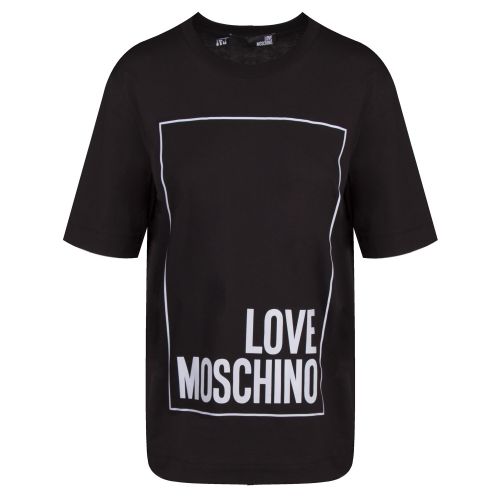Womens Black Reflective Logo S/s T Shirt 39424 by Love Moschino from Hurleys