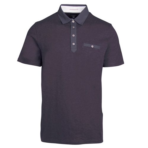 Mens Navy Saharah Geo Collar S/s Polo Shirt 36012 by Ted Baker from Hurleys