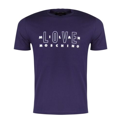 Mens Milan Blue Regular Fit S/s T Shirt 31646 by Love Moschino from Hurleys