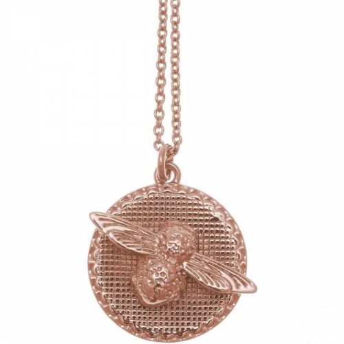 Womens Rose Gold 3D Bee & Coin Necklace 34244 by Olivia Burton from Hurleys
