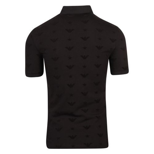 Mens Black Flock Eagle S/s Polo Shirt 45692 by Emporio Armani from Hurleys