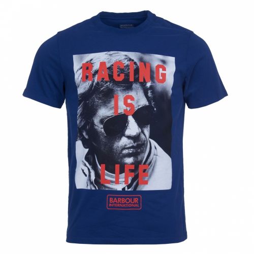 Barbour Steve McQueen™ Mens Inky Blue Life S/s T Shirt 56394 by Barbour Steve McQueen Collection from Hurleys