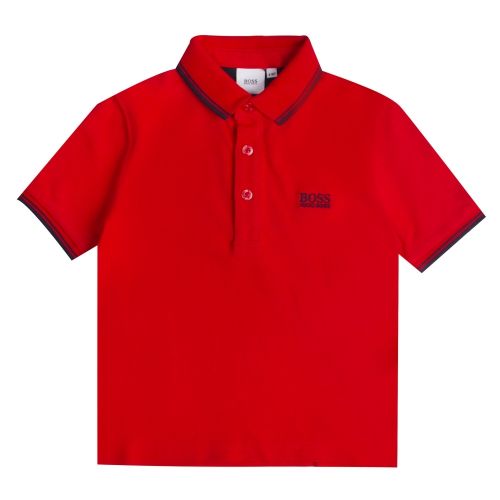 Boys Red Tipped S/s Polo Shirt 45562 by BOSS from Hurleys