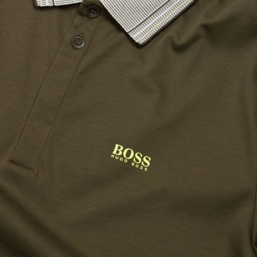 Athleisure Mens Dark Green Paddy 1 Tipped Regular Fit S/s Polo Shirt 73532 by BOSS from Hurleys