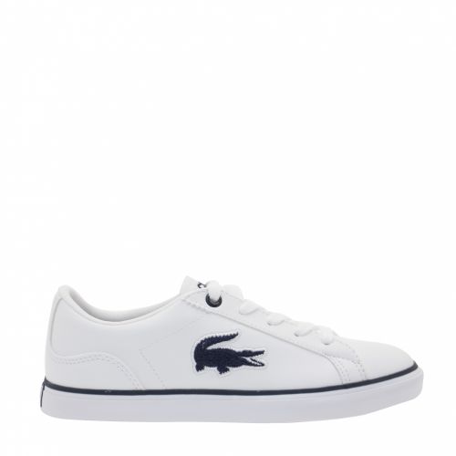 Child White & Navy Lerond Croc Trainers (10-1) 33786 by Lacoste from Hurleys