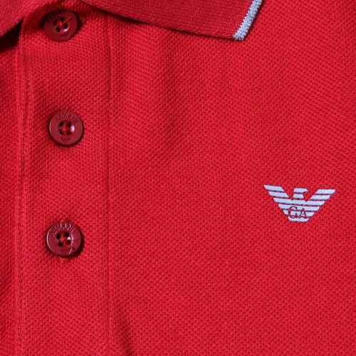 Boys Red Tipped S/s Polo Shirt (10yr+) 73182 by Armani Junior from Hurleys