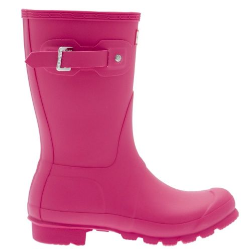 Womens Bright Pink Original Short Wellington Boots 26066 by Hunter from Hurleys