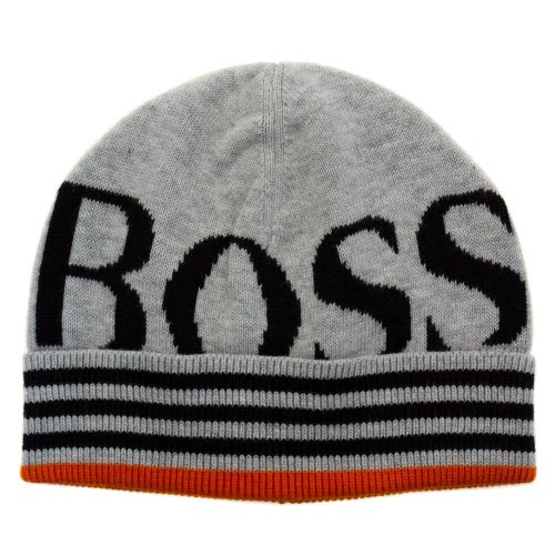 Boys Black Branded Knitted Hat 65457 by BOSS from Hurleys