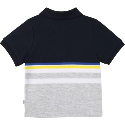 Toddler Navy Colour Stripe Logo S/s Polo Shirt 55928 by BOSS from Hurleys