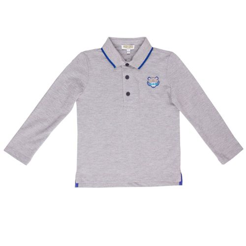 Boys Marled Grey Polo 2 Bis L/s Polo Shirt 11789 by Kenzo from Hurleys
