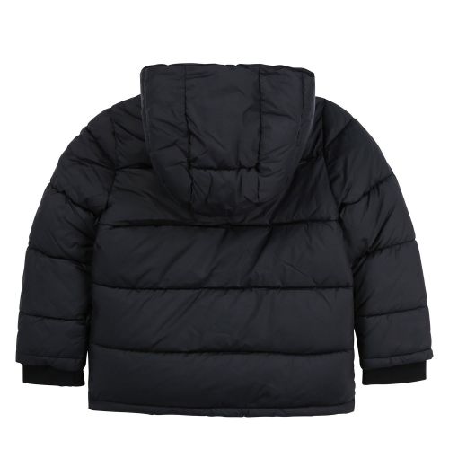 Boys Black Branded Hooded Padded Jacket 75635 by BOSS from Hurleys