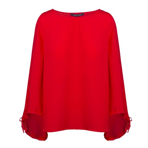 Womens Fire Coral Crepe Light Puff Sleeve Blouse 41220 by French Connection from Hurleys
