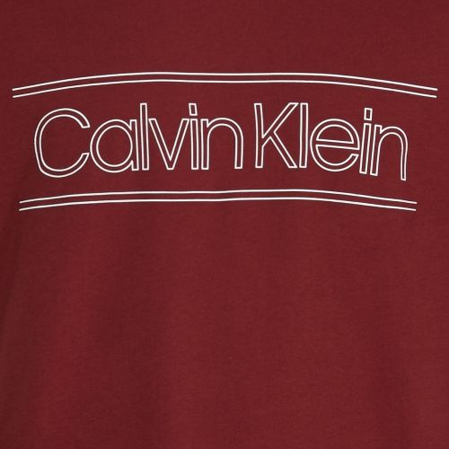 Mens Cabernet Horizontal Stripe Logo S/s T Shirt 49903 by Calvin Klein from Hurleys