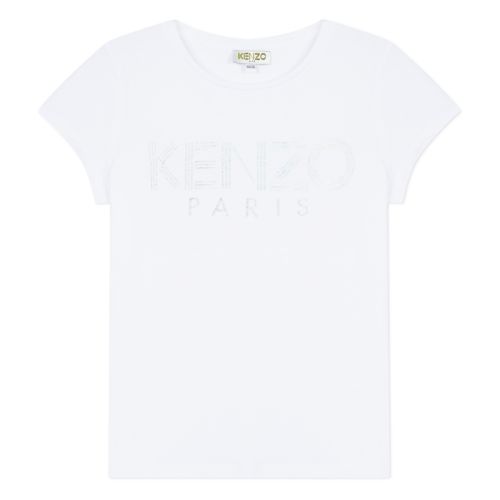 Junior Optic White Logo S/s T Shirt 45821 by Kenzo from Hurleys