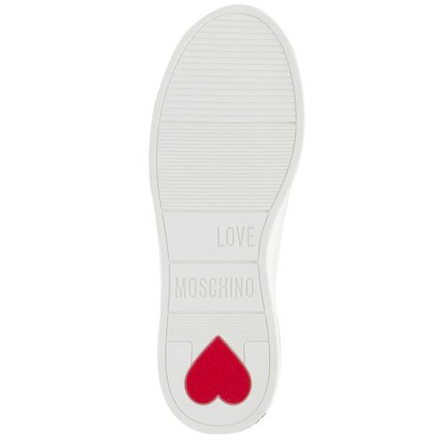 Womens White Glitter Heart Trainers 35136 by Love Moschino from Hurleys