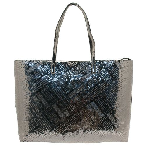Womens Pewter Mirror Shine Shopper Bag & Purse 15663 by Love Moschino from Hurleys