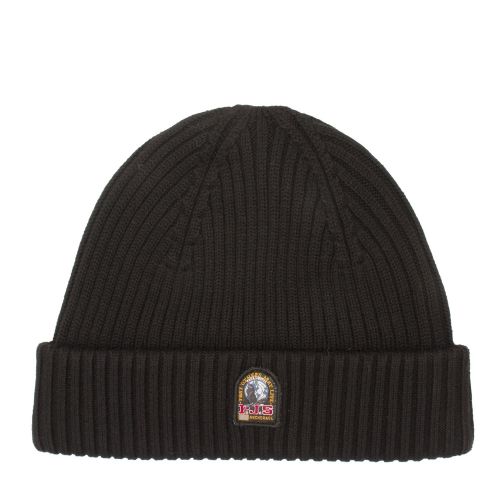 Mens Black Branded Knitted Hat 48925 by Parajumpers from Hurleys