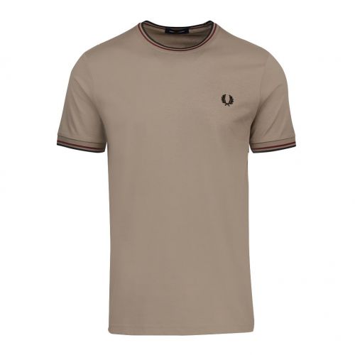Mens Sage Twin Tipped S/s T Shirt 92302 by Fred Perry from Hurleys