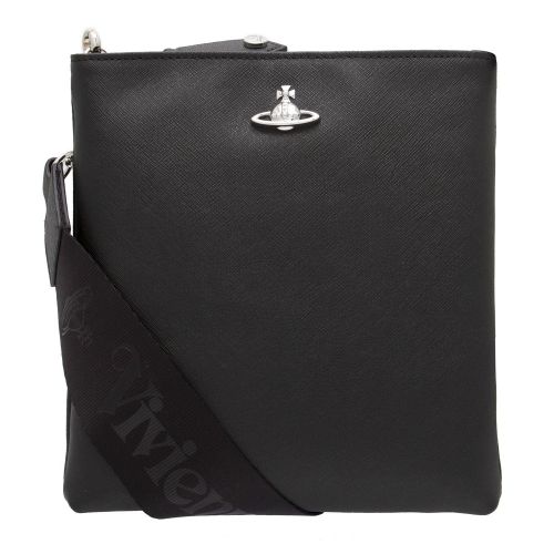 Mens Black/Silver Orb Square Crossbody Bag 73965 by Vivienne Westwood from Hurleys