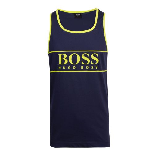 Mens Navy/Lime Beach Tank Top 74394 by BOSS from Hurleys