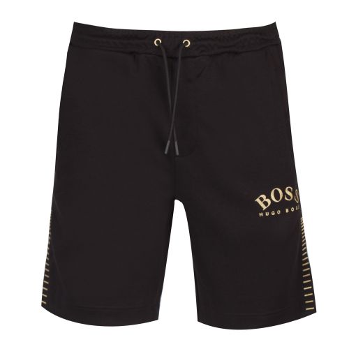 Athleisure Mens Black/Gold Headlo Win Sweat Shorts 45137 by BOSS from Hurleys