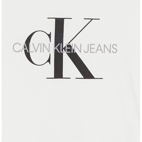 Girls Bright White Monogram Logo S/s T Shirt 56114 by Calvin Klein from Hurleys