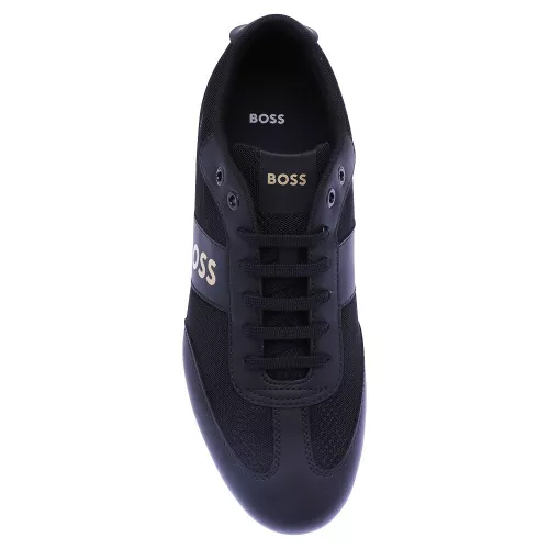 Mens Black/Gold Rusham_Lowp Trainers 104933 by BOSS from Hurleys