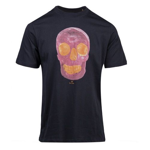 Mens Dark Navy Pink Skull Regular Fit S/s T Shirt 99933 by PS Paul Smith from Hurleys