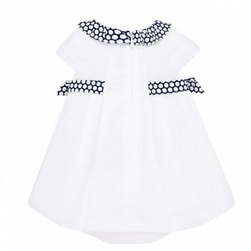 Baby Nautical White Spot Trim Dress & Hat Set 58139 by Mayoral from Hurleys