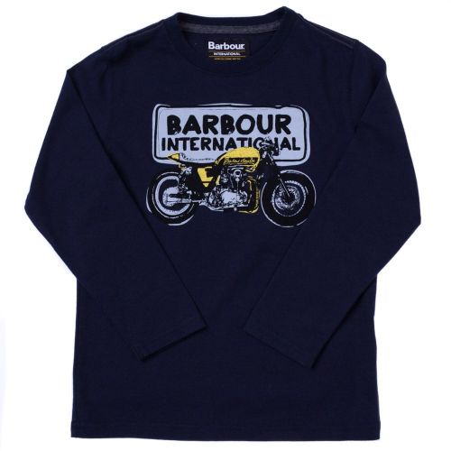 Boys Navy Biker L/s Tee Shirt 65757 by Barbour from Hurleys