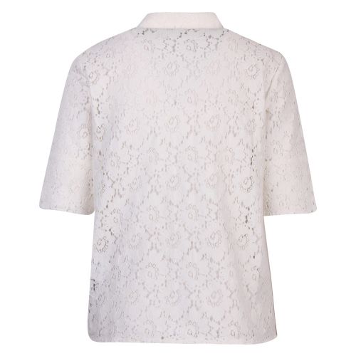 Womens White Visulacey Floral Lace S/s Blouse 57672 by Vila from Hurleys