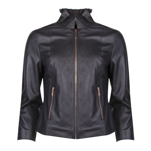 Womens Black Trekma Leather Jacket 30045 by Ted Baker from Hurleys