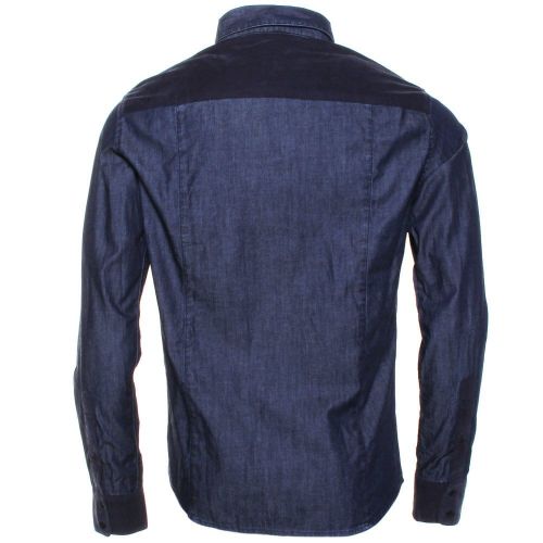 Mens Blue Denim Slim Fit L/s Shirt 73046 by Armani Jeans from Hurleys
