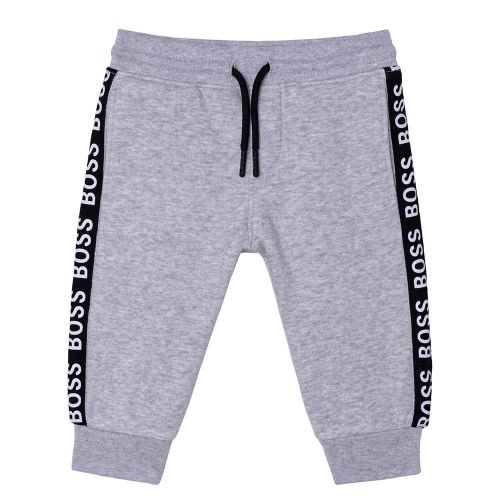Toddler Grey Marl Logo Tape Sweat Pants 96002 by BOSS from Hurleys