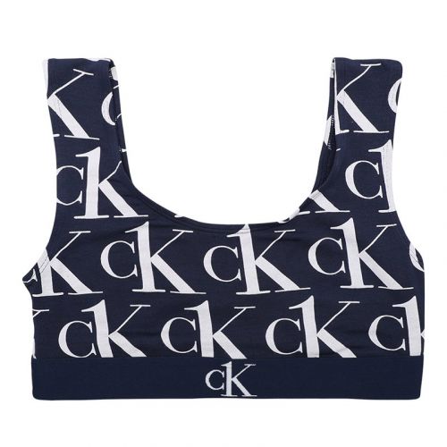 Womens Blue Shadow One Plush Logo Unlined Bralette 100542 by Calvin Klein from Hurleys