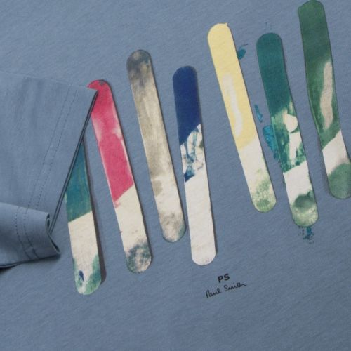 Mens Mid Blue Paint Sticks Regular Fit S/s T Shirt 35751 by PS Paul Smith from Hurleys