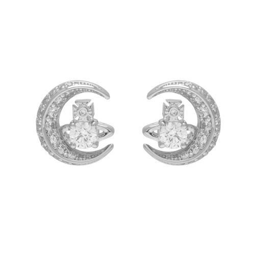 Womens Silver/White Dorina Moon Earrings 76430 by Vivienne Westwood from Hurleys