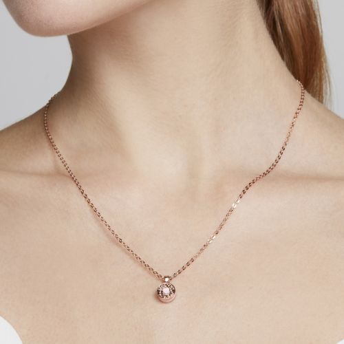 Womens Rose Gold/Mid Pink Baltia Biscuit Button Pendant 40579 by Ted Baker from Hurleys