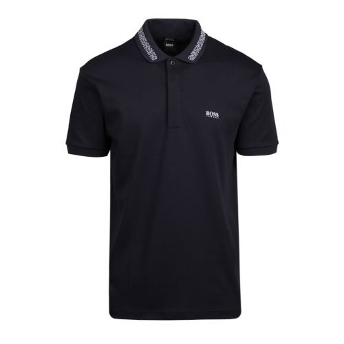 Athleisure Mens Navy Paddy Pixel Regular Fit S/s Polo Shirt 95541 by BOSS from Hurleys