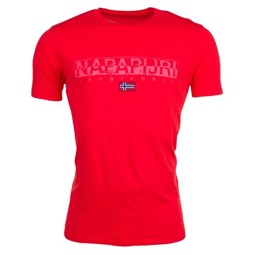 Mens Bright Red Sapriol S/s Tee Shirt 8278 by Napapijri from Hurleys