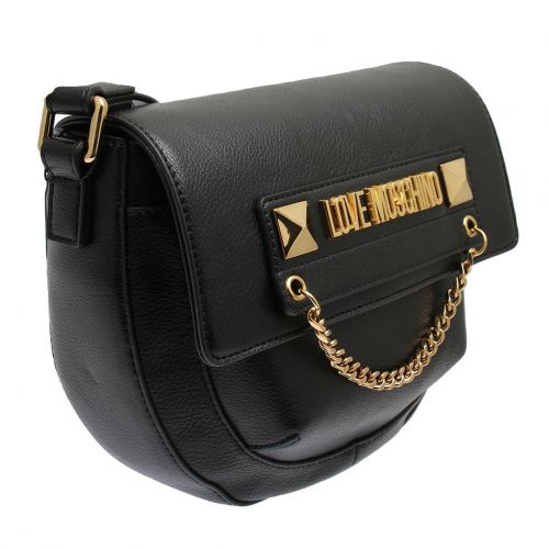 Womens Black Stud Chain Saddle Crossbody Bag 95834 by Love Moschino from Hurleys