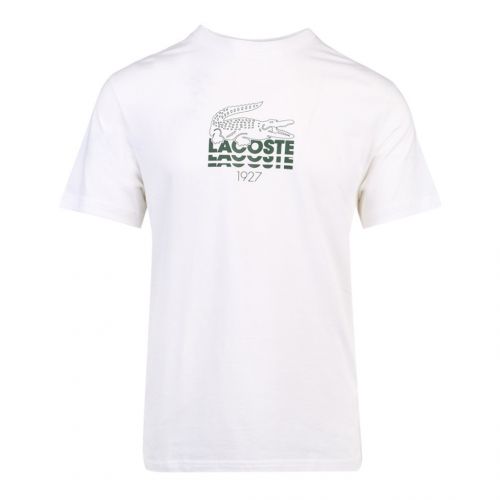 Mens White Text Logo S/s T Shirt 102863 by Lacoste from Hurleys