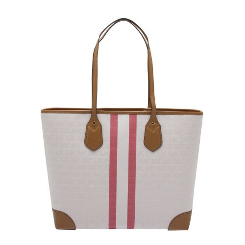 Womens Vanilla/Coral Eva Stripe Canvas Large Tote Bag 43241 by Michael Kors from Hurleys