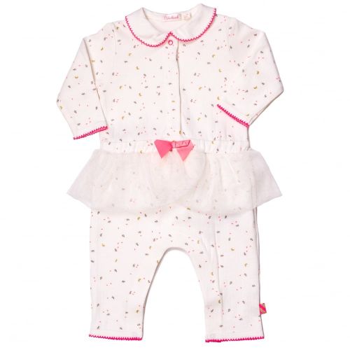 Baby White & Pink Frill Detail Romper 65587 by Billieblush from Hurleys