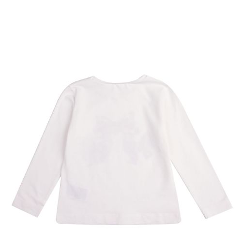 Girls Cream Printed Bows L/s T Shirt 74978 by Mayoral from Hurleys