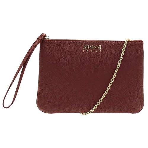 Womens Burgundy Branded Clutch Bag 70343 by Armani Jeans from Hurleys